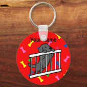 Porte-clés Cartographie de marionnette du Labrador noir (Recto)