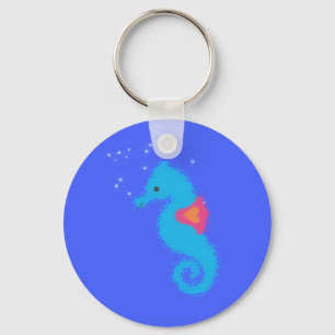 Porte-clés Carton bleu Seahorse