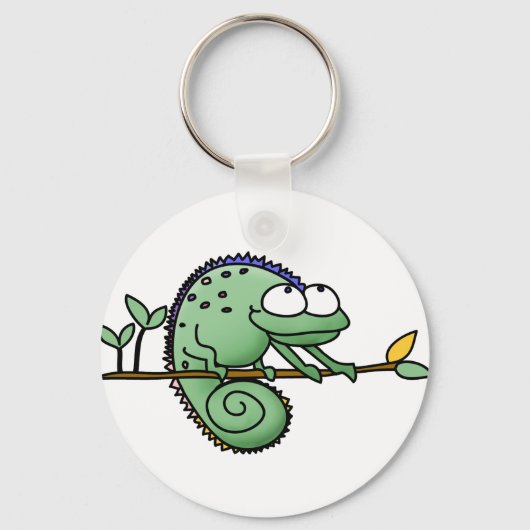 Porte-clés Carton de Chameleon Lizard Cute (Recto)