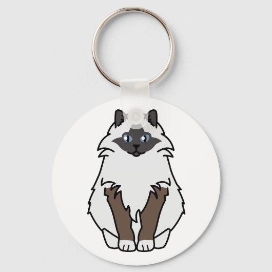 Porte-clés Carton de chat de Birman (Recto)