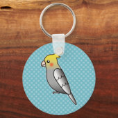 Porte-clés Carton gris Cockatiel Parrot Bird (Recto)