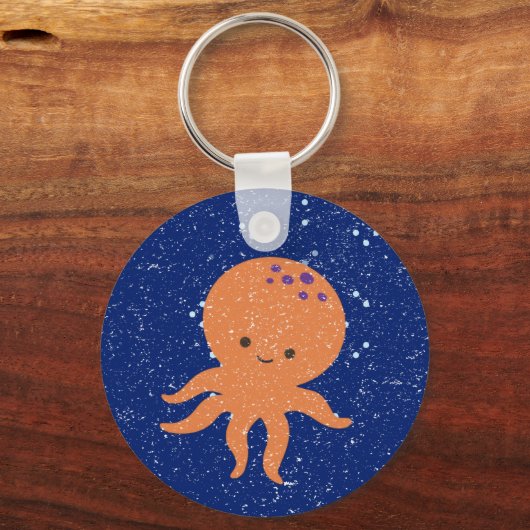 Porte-clés Carton octopus en papier ancien (Recto)