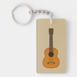 Porte-clés Carton simple de guitare acoustique