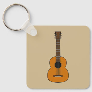 Porte-clés Carton simple de guitare acoustique