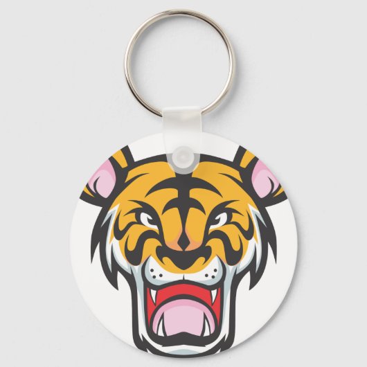 Porte-clés Carton Tigre En Colère Personnalisé (Recto)