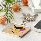 Porte-clés Cartoon Blackbird mange de la crème glacée | Ajout (Côté)