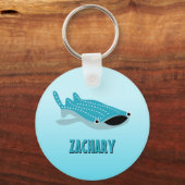 Porte-clés Cartoon bleu requin baleine Personnalisé (Recto)