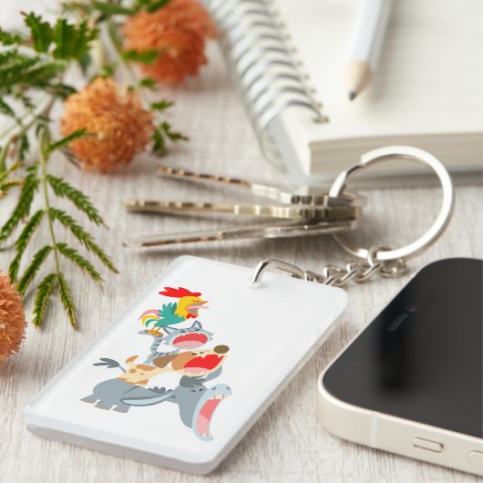 Porte-clés Cartoon Brême Ville Musiciens Acrylique Porte - cl (Devant droit)