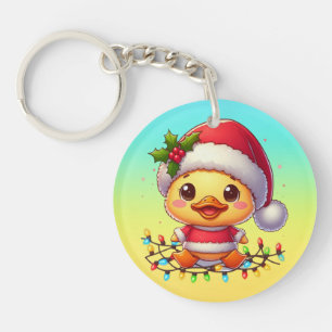 Porte-clés Cartoon de canard de Noël Père Noël-68362