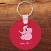 Porte-clés cartoon de fille éléphant mignon (Verso)