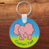 Porte-clés cartoon éléphant rose (Recto)