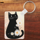 Porte-clés Cartoon Kitty with the Daisies Keychain (Verso)