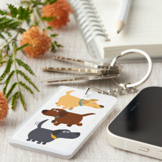 Porte-clés Cartoon Labradors en 3 Flavours Acrylique Porte -