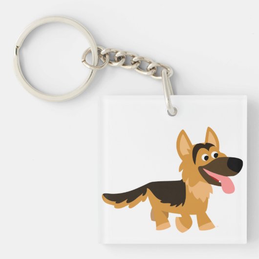 Porte-clés Cartoon mignon Allemand Berger Chien Porte - clé a (Devant)