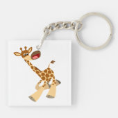 Porte-clés Cartoon mignon Ambling Giraffe Acrylique Porte - c (Dos)