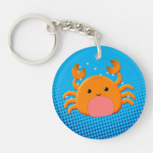 Porte-clés Cartoon mignon Crabe bleu océan