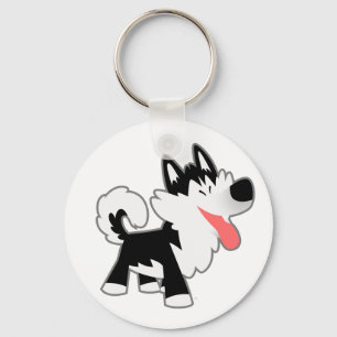 Porte-clés Cartoon mignon Porte - clé Husky Sibérien