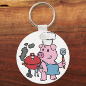 Porte-clés Cartoon pig making bbq choose backgror (Recto)