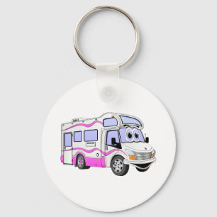 Porte-clés Cartoon Pink Camper