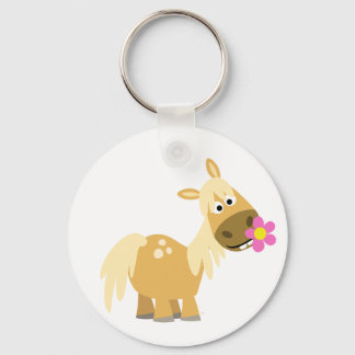 Porte-clés Cartoon Pony et porte - clé de fleurs