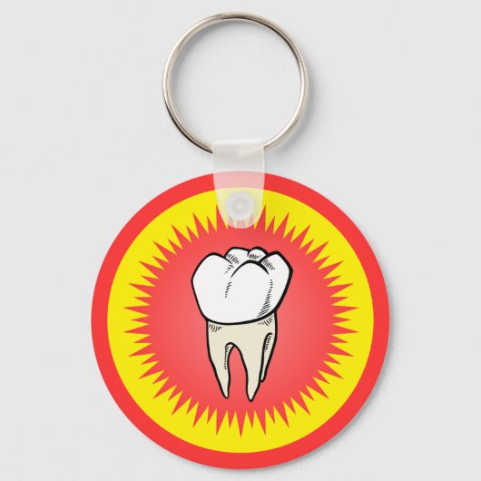 Porte-clés Cartoon Red White Extracted Molar Starburst (Recto)