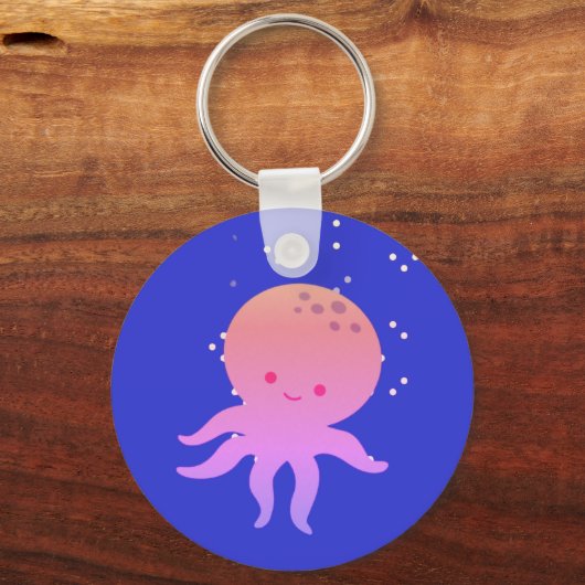 Porte-clés Cartoon rose Bébé Octopus (Verso)
