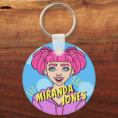 Porte-clés Cartoon rose mignon Ado Portrait de fille Nom (Recto)