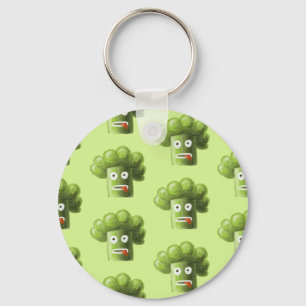 Porte-clés Cartoon vert amusant Brocoli Motif végétarien