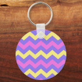 Porte-clés Cartouche Zigzie (jaune, violet et rose) (Recto)