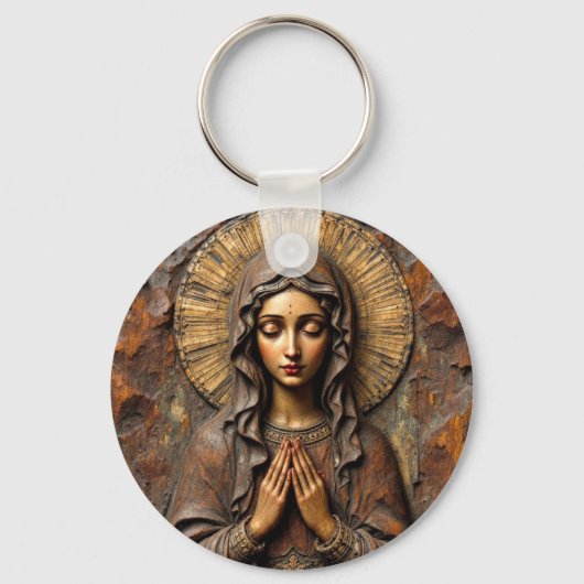 Porte-clés Carved Devotion Wooden Mary (Recto)