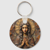 Porte-clés Carved Devotion Wooden Mary (Verso)