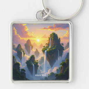 Porte-clés Cascades des îles du coucher de soleil Imaginaire