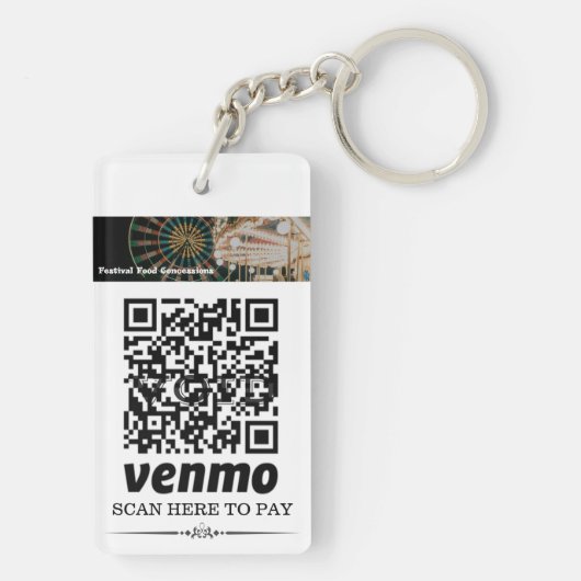 Porte-clés Cash App & Venmo QR Code Porte - clé personnalisé (Dos)