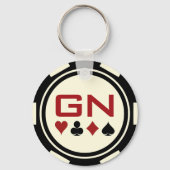 Porte-clés Casino Black Off White Poker Chip Monogramme (Recto)