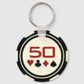 Porte-clés Casino Black Off White Poker Chip Monogramme (Verso)