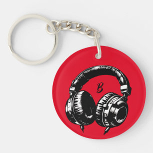 Porte-clés Casque audio DJ fête d'anniversaire musique