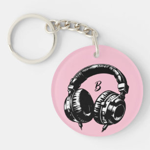 Porte-clés Casque Audio Musique DJ Fête d'anniversaire