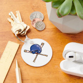 Porte-clés Casque de baseball et chauves-souris