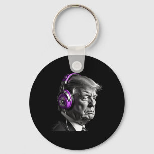 Porte-clés Casque de Donald Trump Drôle Président Dj Art