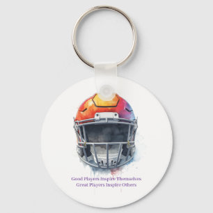 Porte-clés Casque de football motivationnel inspirant 