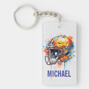 Porte-clés Casque de Football Motivationnel Inspirant