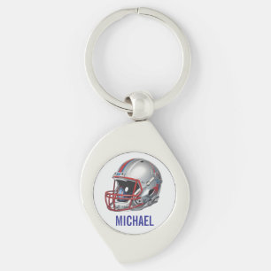 Porte-clés Casque de football motivationnel inspirant Nom