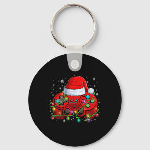 Porte-clés Casque de Noël de jeu vidéo de joueur lumières de