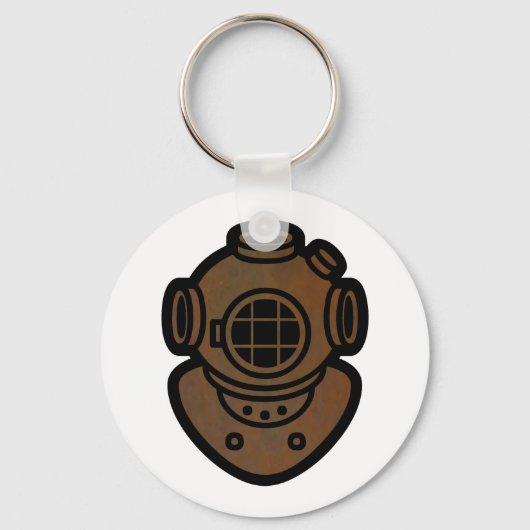Porte-clés Casque de plongée en laiton (Recto)