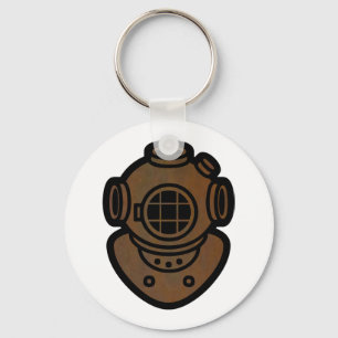 Porte-clés Casque en laiton de plongée
