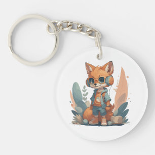 Porte-clés Casque pour bébé fox amusant