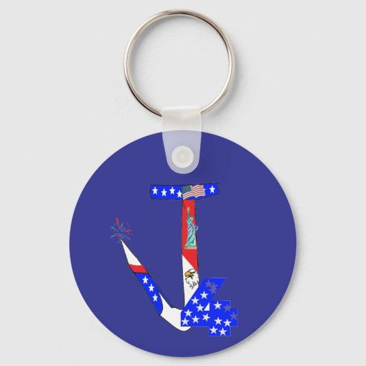 PORTE-CLÉS CASQUETTE - 4 JUILLET (Recto)