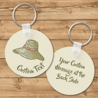 Casquette de paille à main Porte - clé jaune 