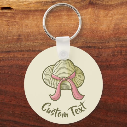 Porte-clés Casquette de paille jaune (Recto)