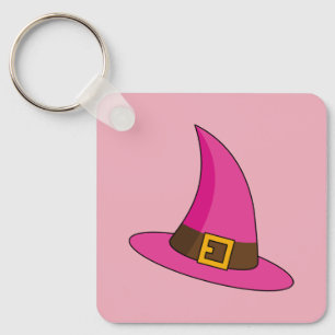 Porte-clés Casquette de sorcière rose